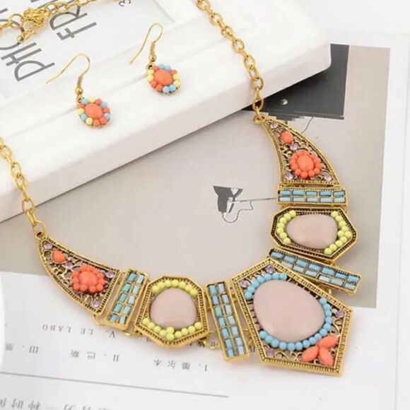 BJ Modern Necklace Earring Set NWT - Picture 3 of 4